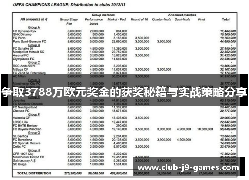 争取3788万欧元奖金的获奖秘籍与实战策略分享